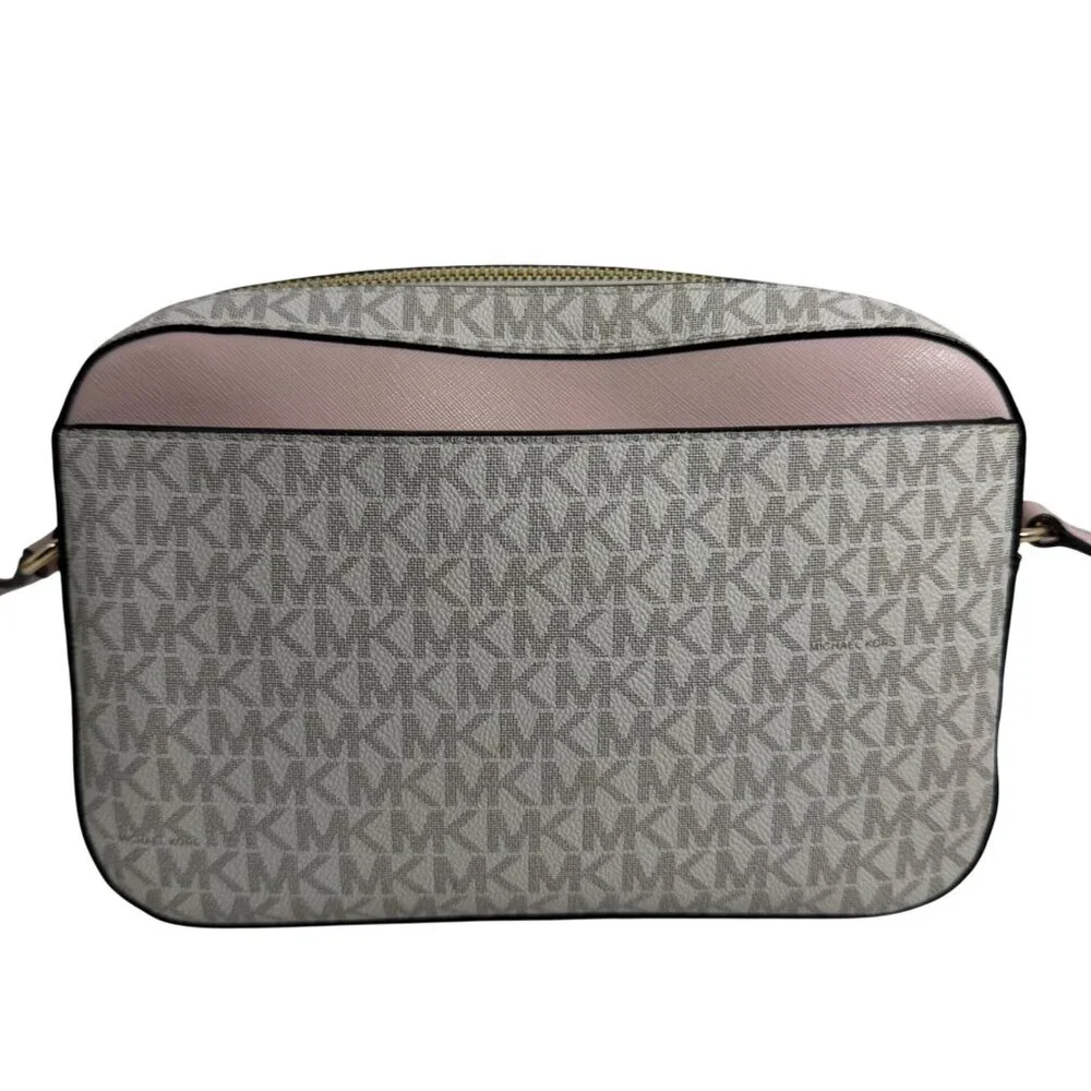 Michael Kors Jet Set East West Large Logo Powder Blush Multi Color Crossbody Ba